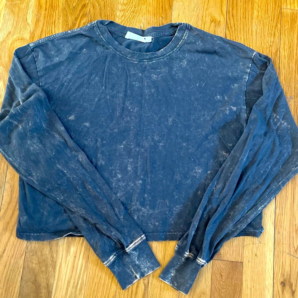 Cropped L/S Tie-Dyed Shirt, Size S